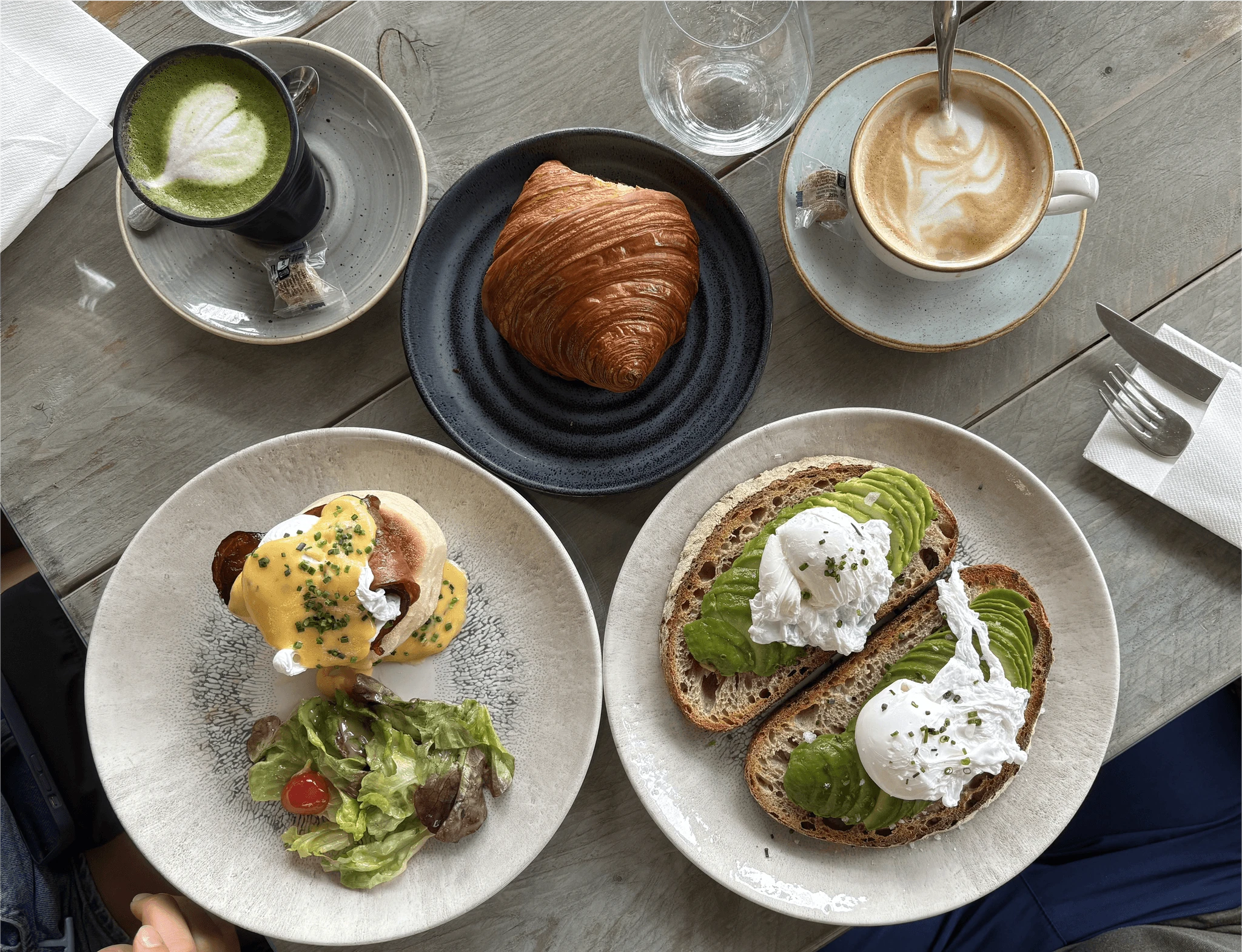 Brunch plates and coffee