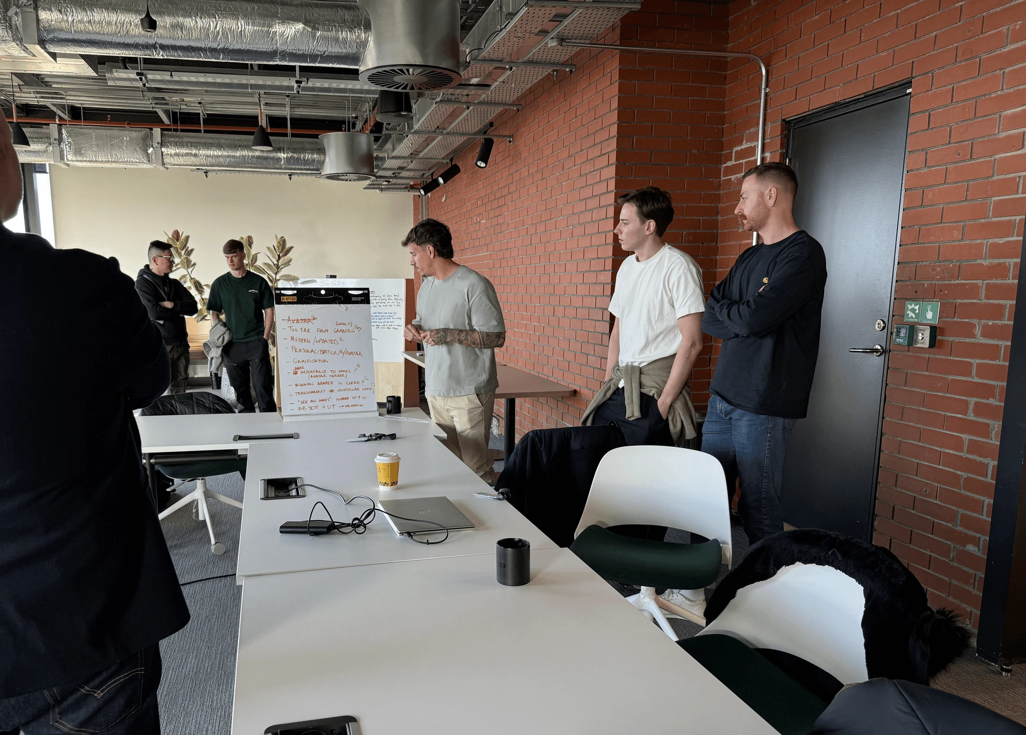A team workshop in an office